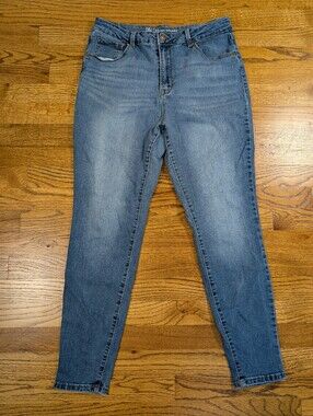 No Boundaries Light Wash Skinny Jeans Mid Rise Stretch Denim Size Juniors 15